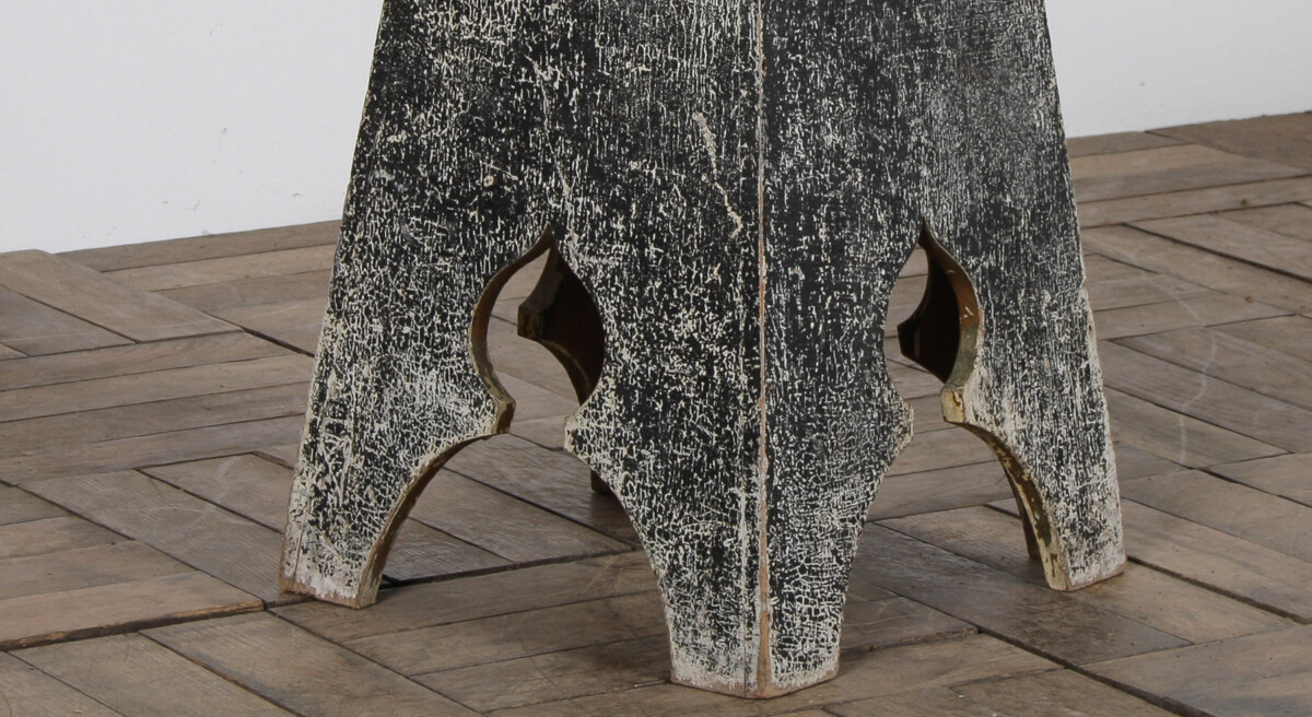 Small Arts and Crafts Hand-Painted Side Table with Rustic Patina - Image 3