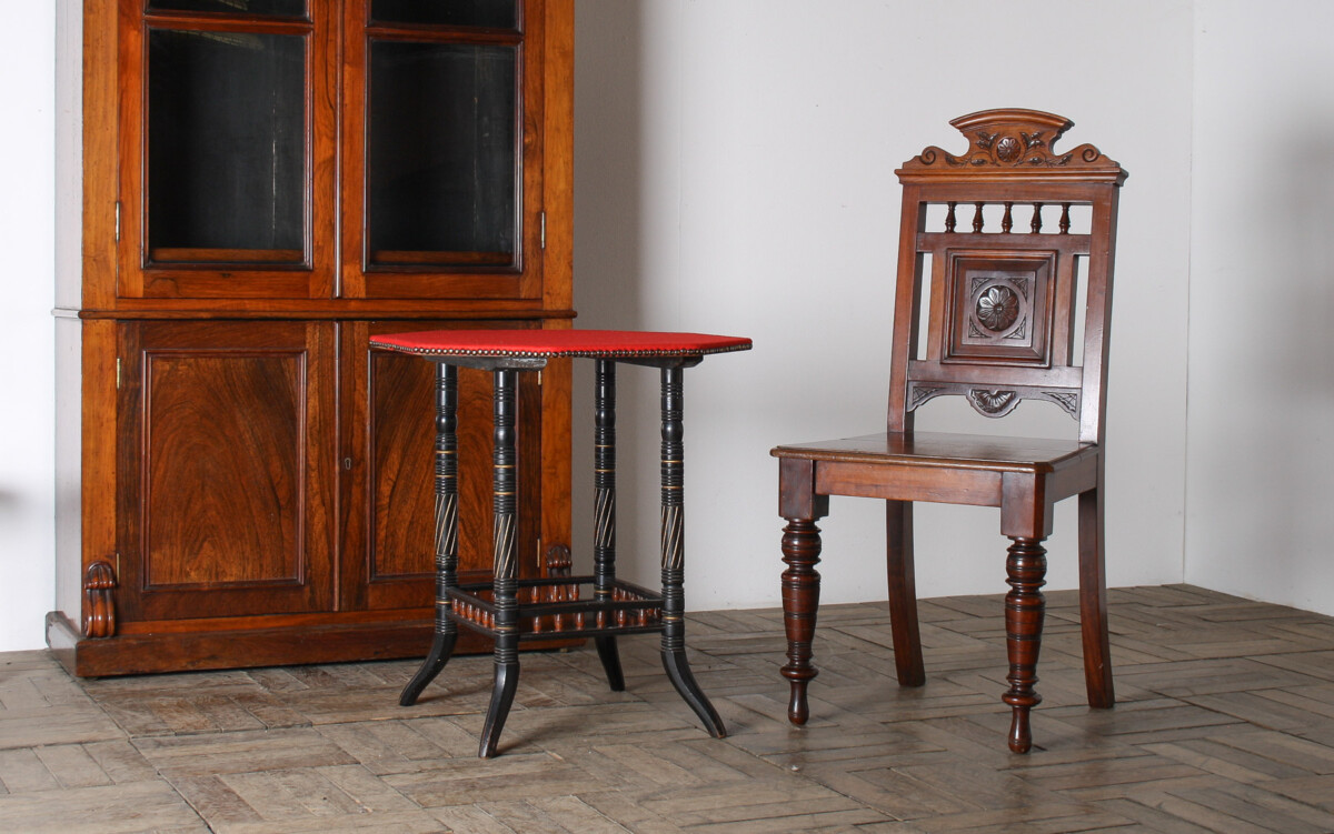 Antique Irish Aesthetic Movement Occasional Hall Chair - Image 4