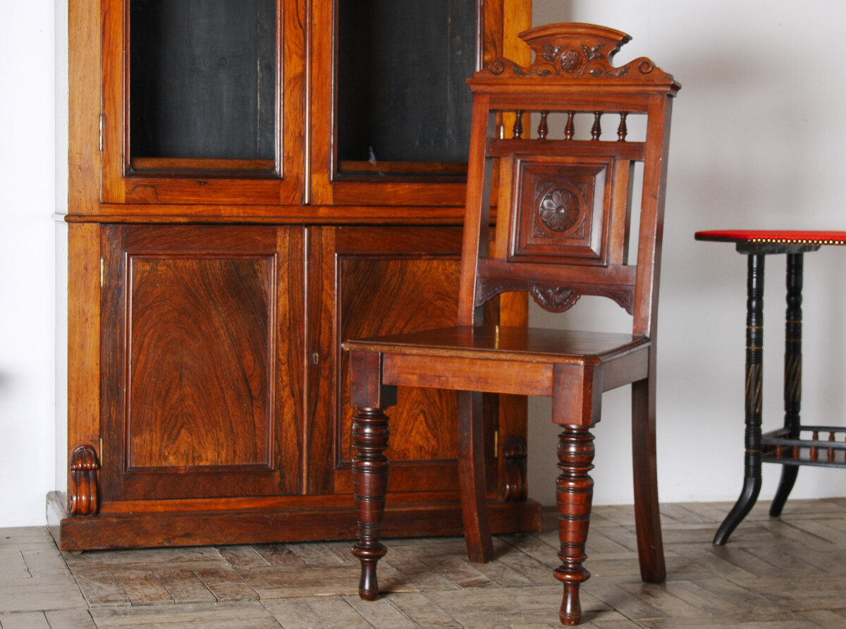Antique Irish Aesthetic Movement Occasional Hall Chair - Image 3