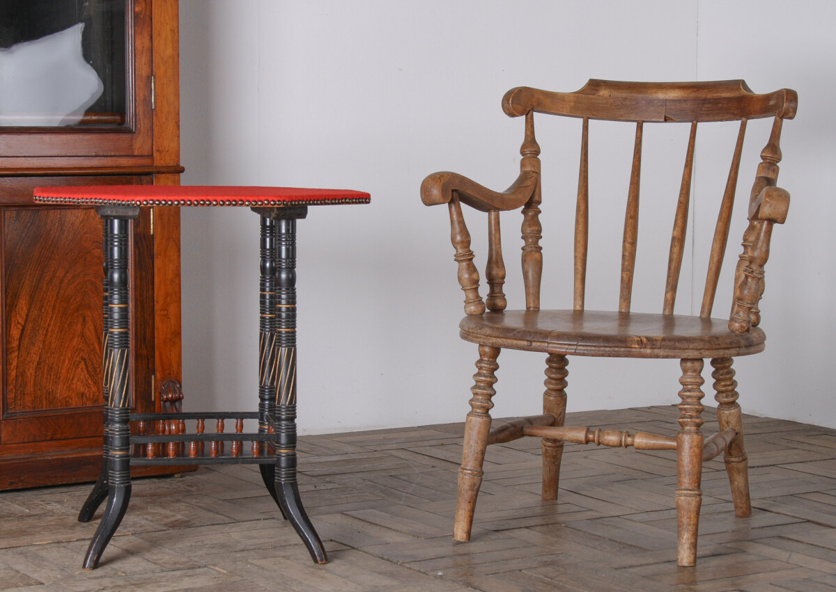 Antique Elm Low Back Windsor Armchair | Fireside Smokers Chair - Image 5
