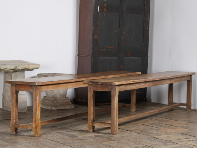 A Pair of 6ft Long Antique French Oak Benches – Circa 1920s