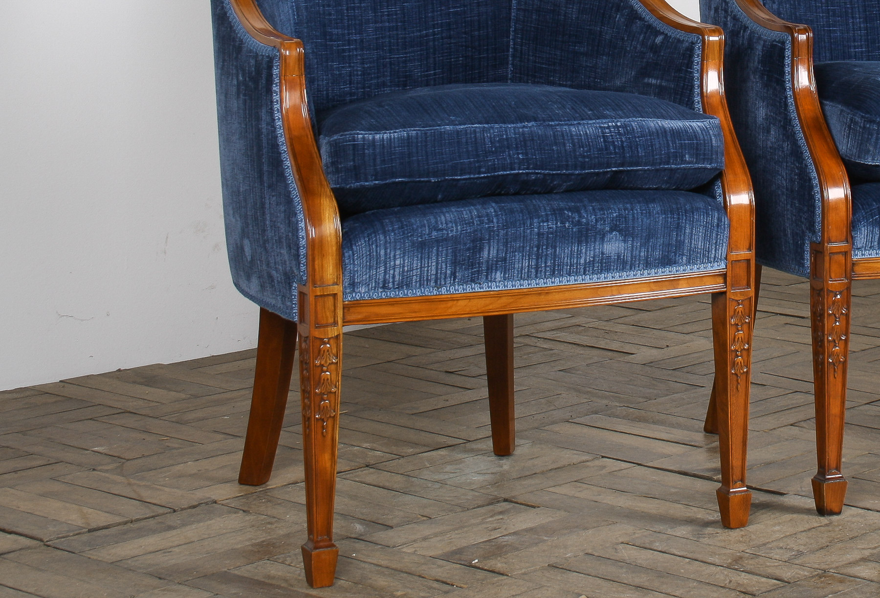 A Exquisite Pair of Tub Chairs in Royal Blue by Fine Furniture Maker Arthur Brett - Image 15