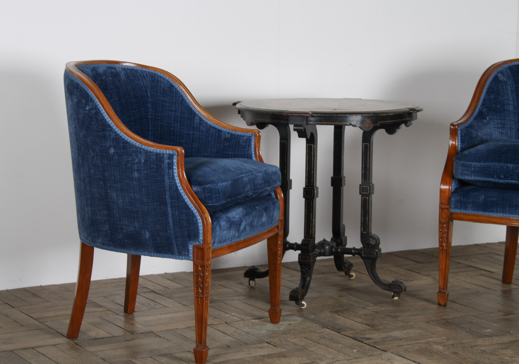 A Exquisite Pair of Tub Chairs in Royal Blue by Fine Furniture Maker Arthur Brett - Image 22
