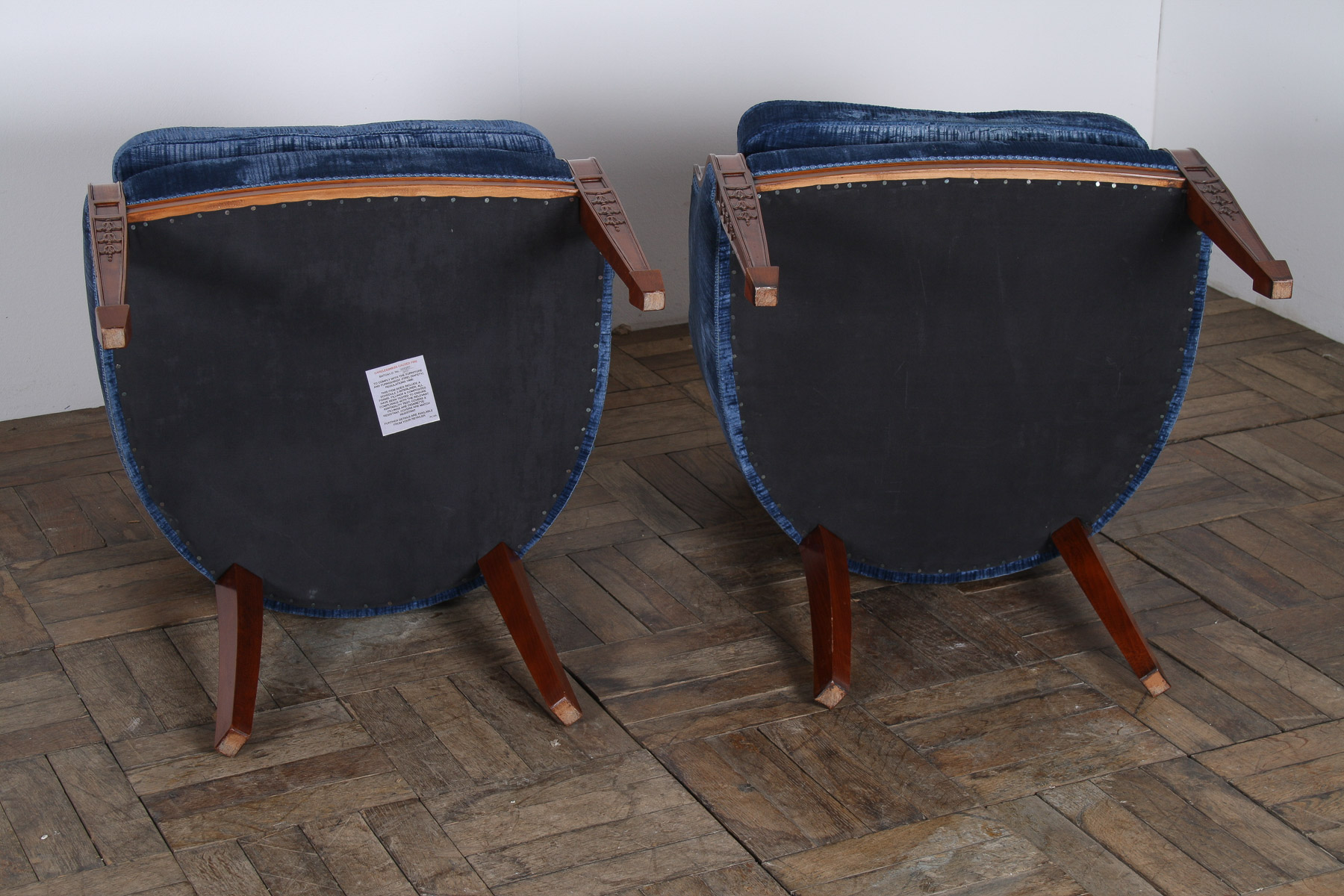 A Exquisite Pair of Tub Chairs in Royal Blue by Fine Furniture Maker Arthur Brett - Image 21