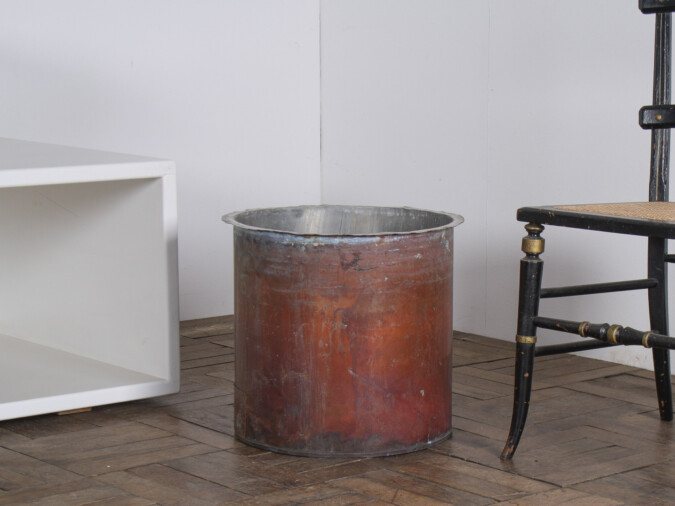 Large Reclaimed Antique Copper Planter with natural Patina