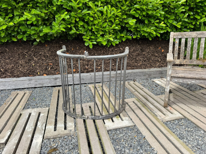 Pair of Reclaimed Architectural Cast Iron Curved Railing Tree Guard Garden Feature