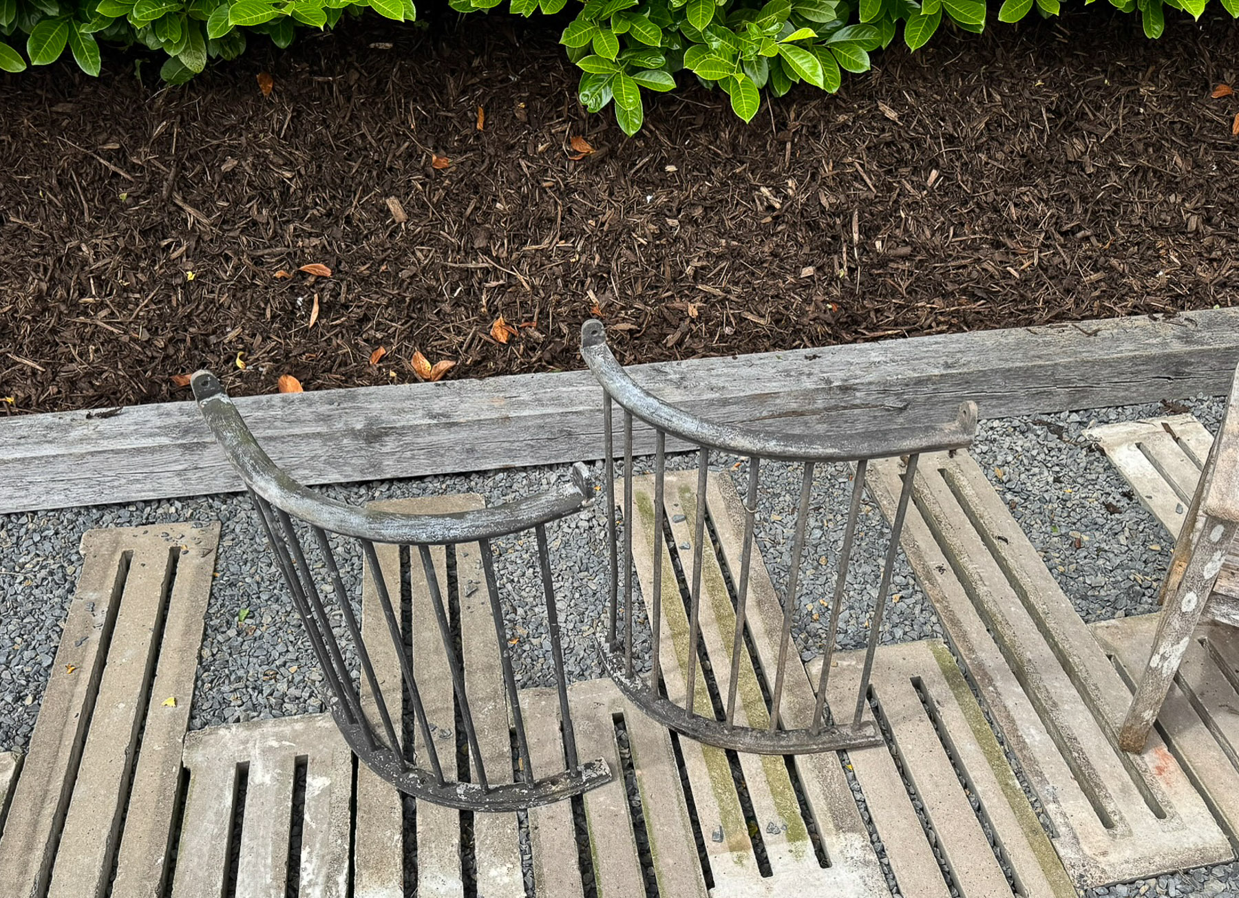 Pair of Reclaimed Architectural Cast Iron Curved Railing Tree Guard Garden Feature - Image 6