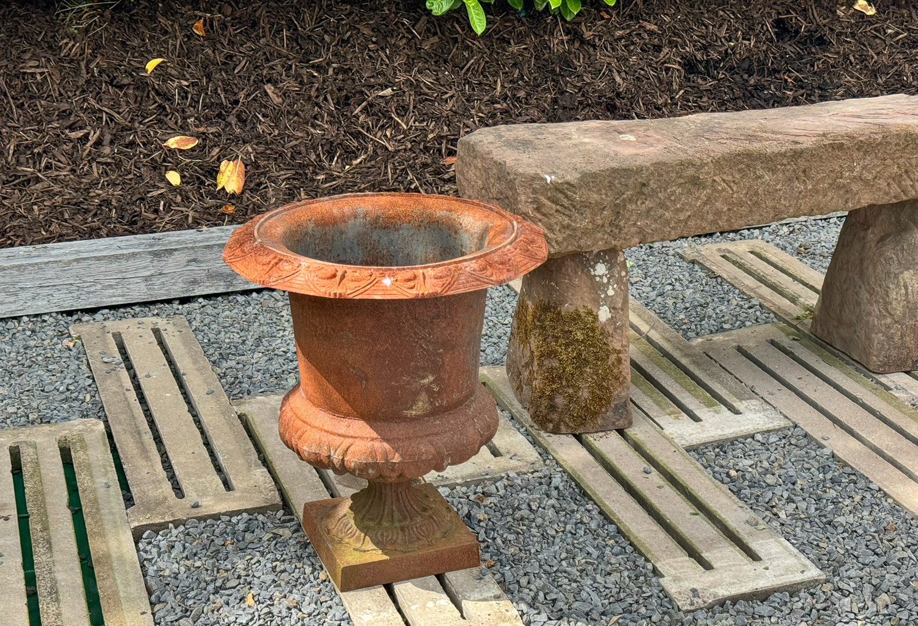 Large Pair Cast Iron Victorian Rococo Style Garden Urn Planters, late 20th century - Image 6