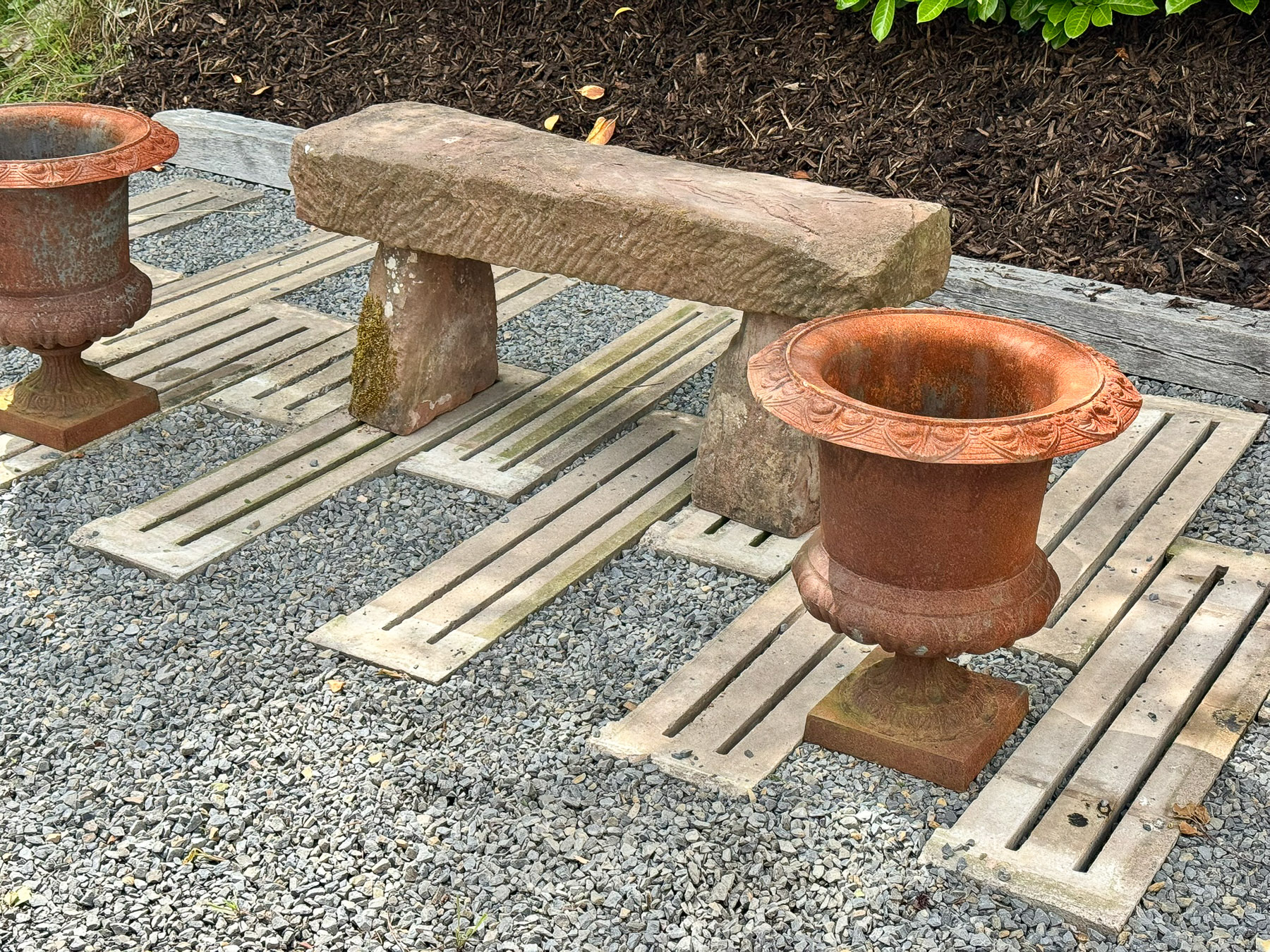 Large Pair Cast Iron Victorian Rococo Style Garden Urn Planters, late 20th century - Image 5