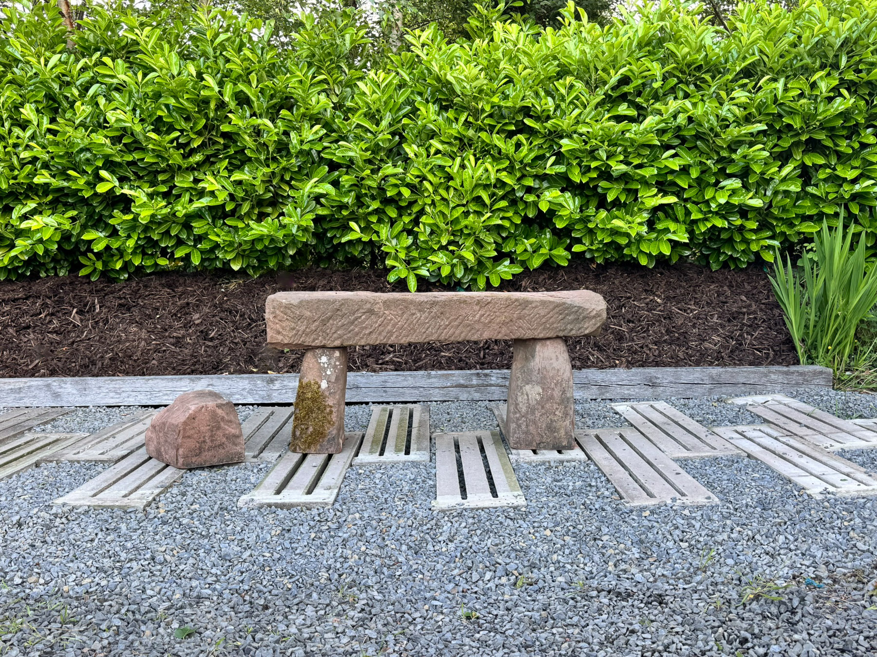 Large Reclaimed Red Sandstone Garden Bench Seat, circa 1860 - Image 17