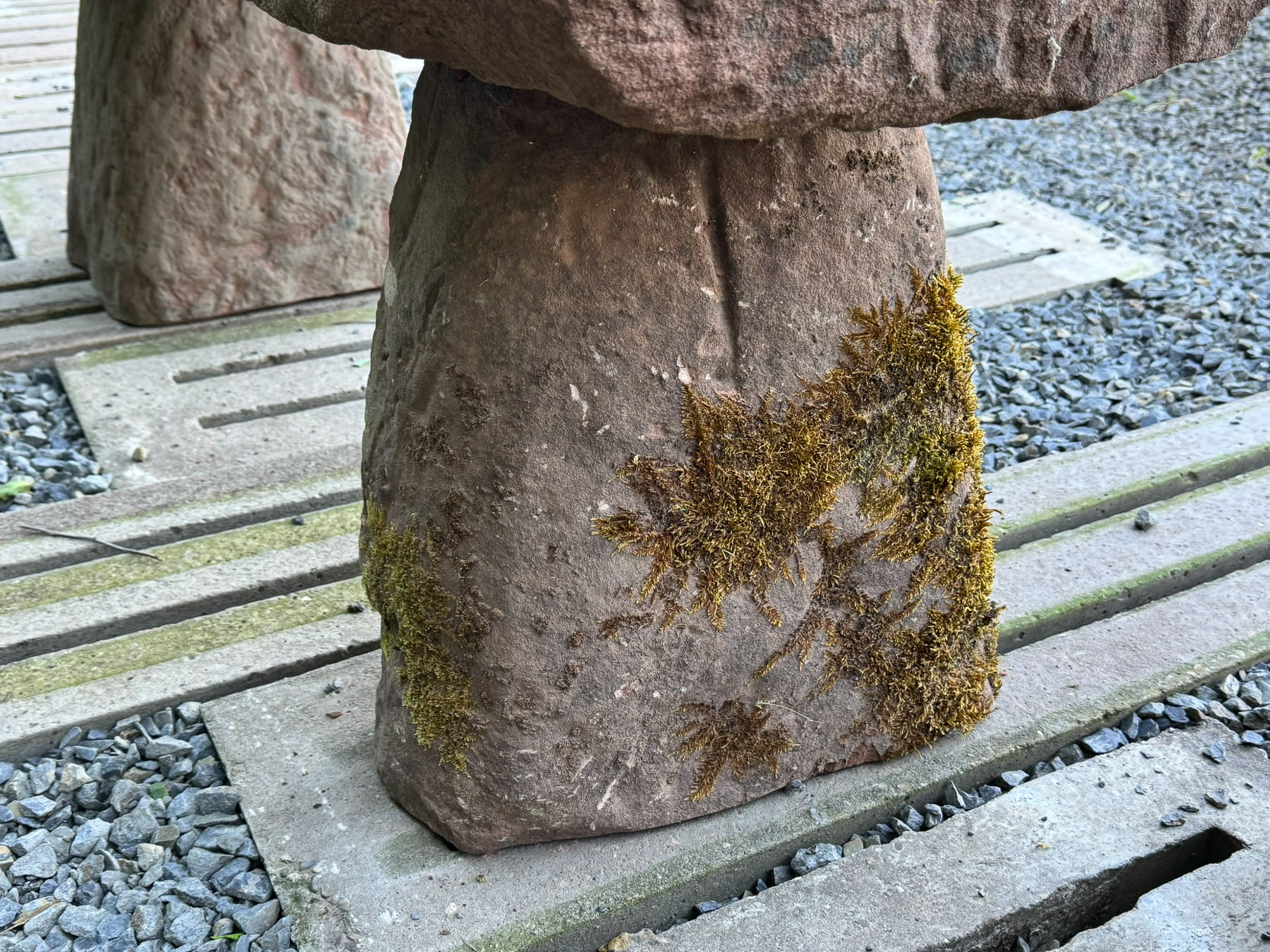 Large Reclaimed Red Sandstone Garden Bench Seat, circa 1860 - Image 5