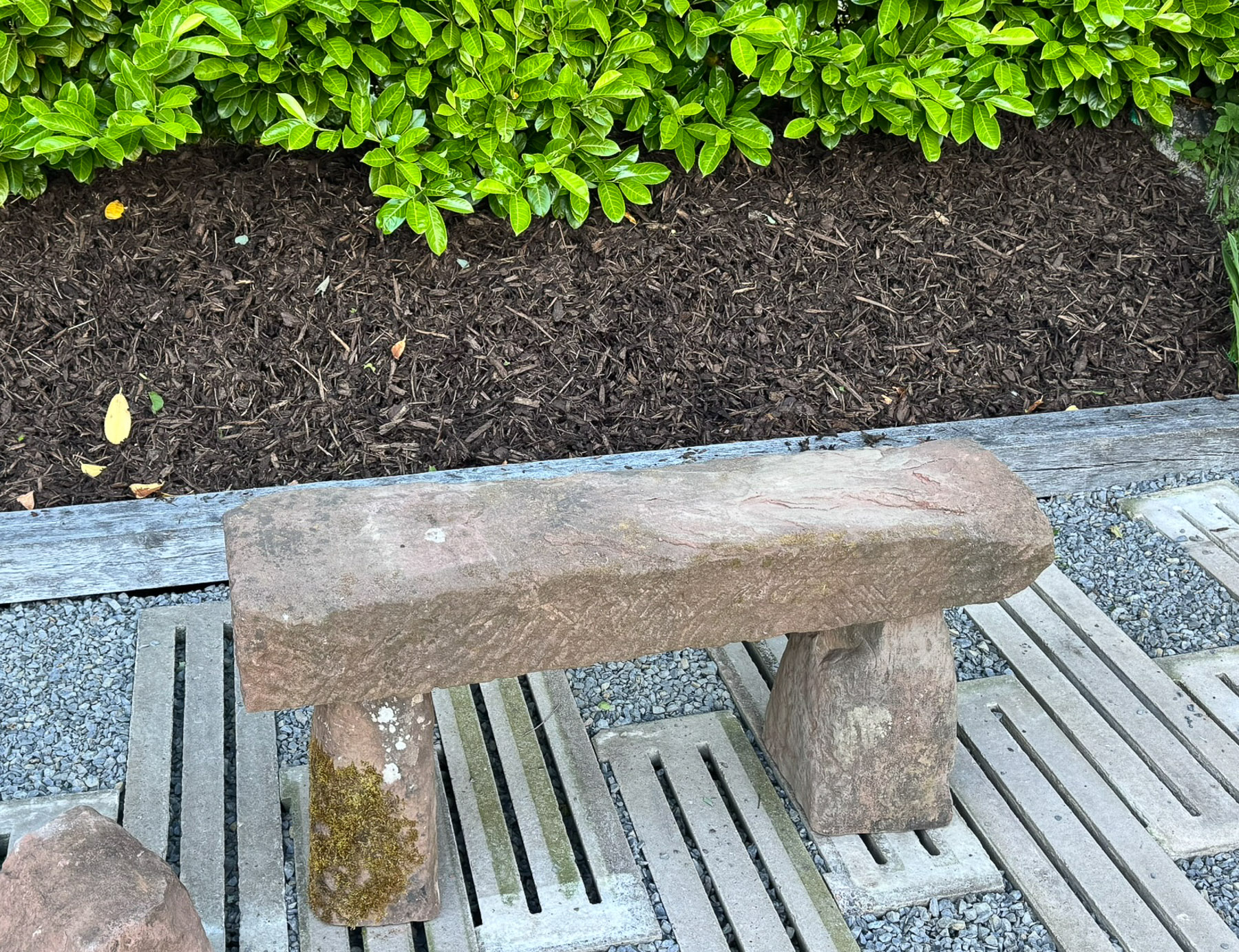 Large Reclaimed Red Sandstone Garden Bench Seat, circa 1860 - Image 12