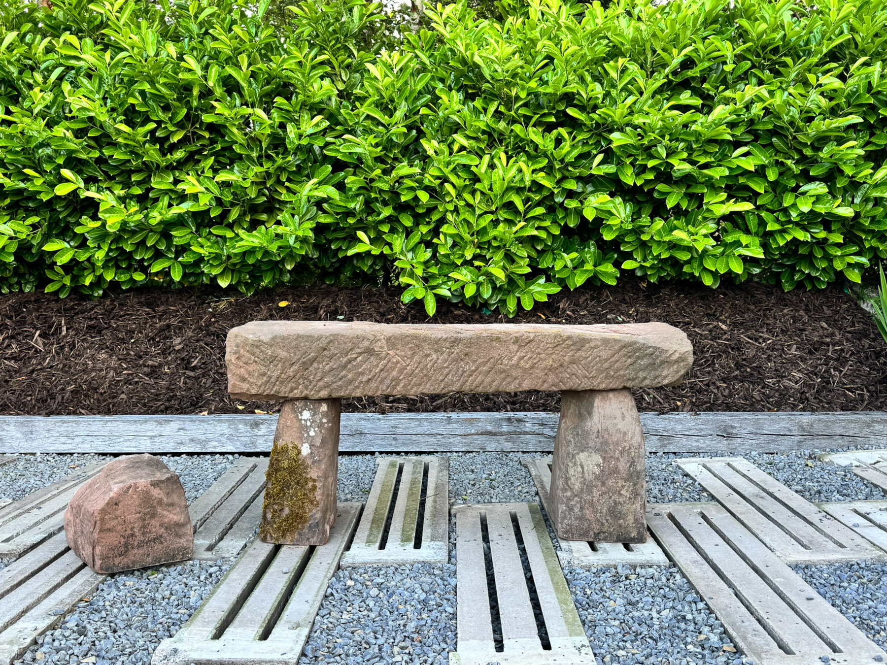 Large Reclaimed Red Sandstone Garden Bench Seat, circa 1860 - Image 2