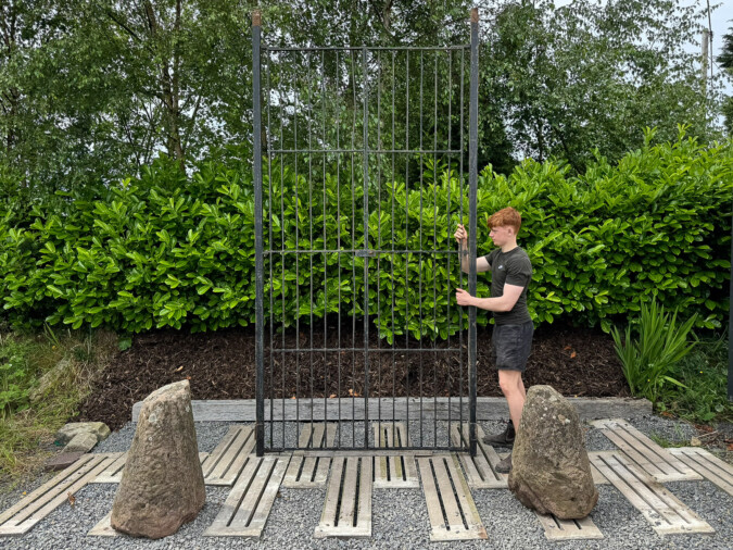 Pair of Large 10ft High Reclaimed Iron Courtyard Vineyard Garden Gates