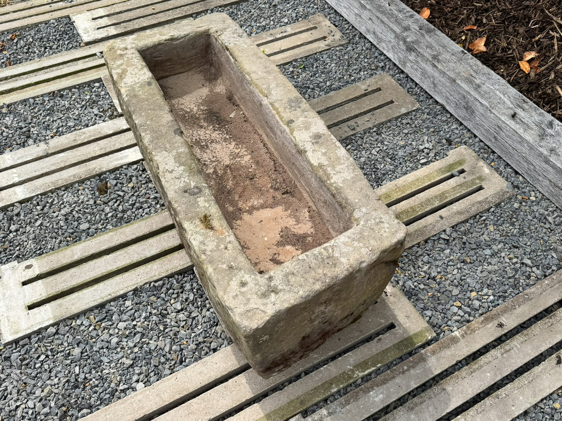 A Large Antique Carved Stone Trough Planter Garden Feature on Pedestal Feet - Image 8