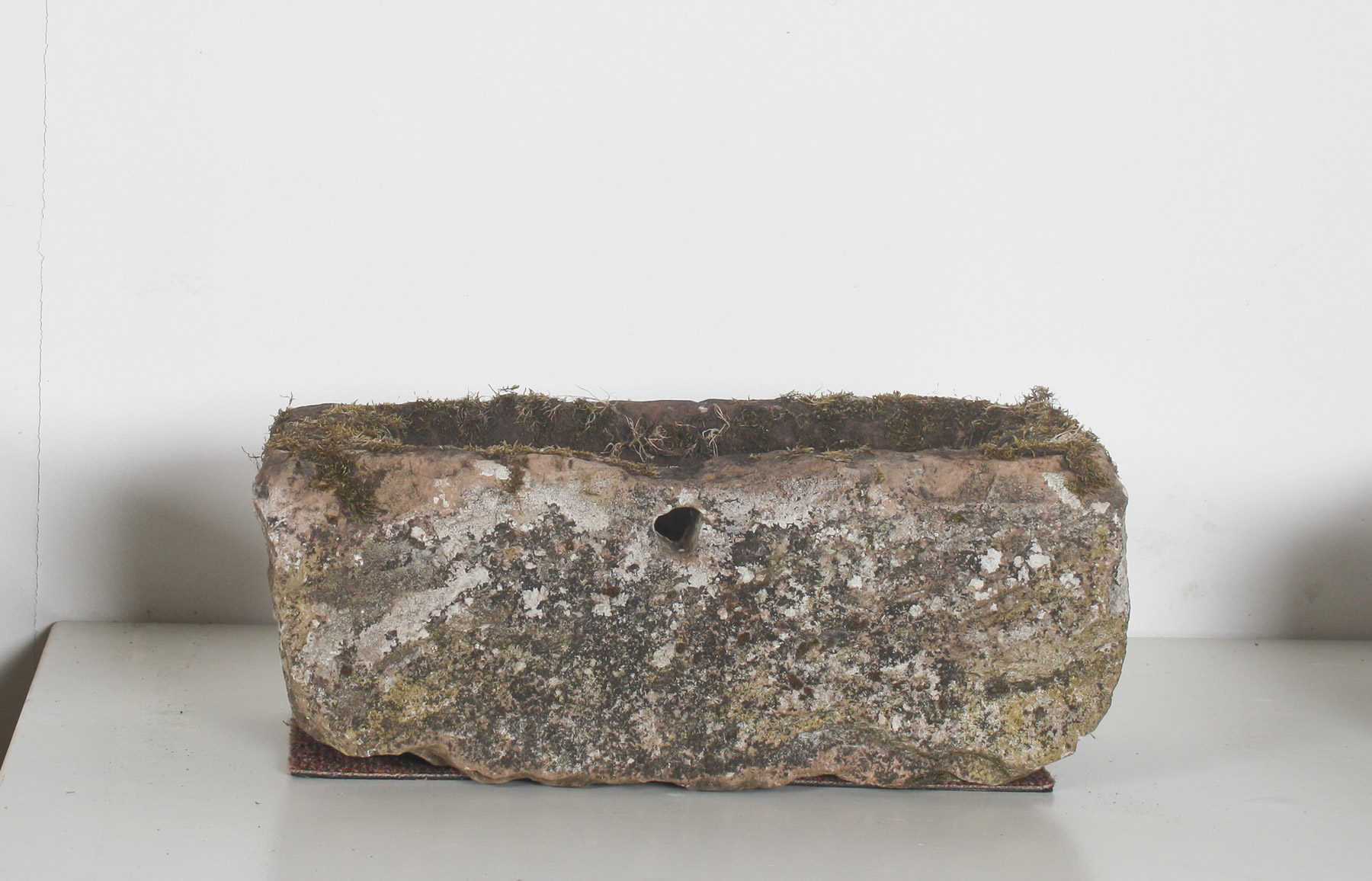 Small Antique Hand Carved Red Sandstone Trough Planter | Weathered Garden Water Feature - Image 9