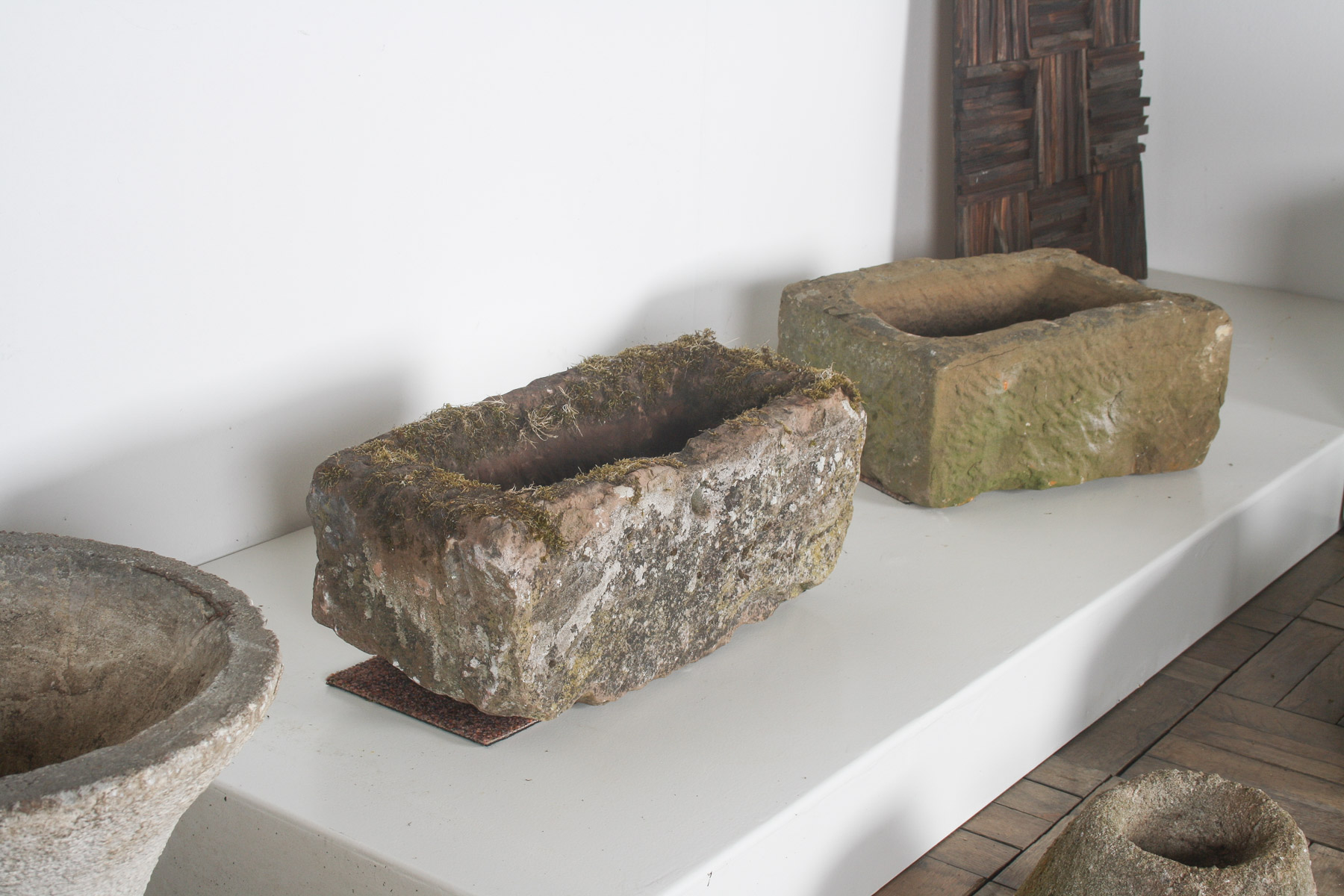 Small Antique Hand Carved Red Sandstone Trough Planter | Weathered Garden Water Feature - Image 2