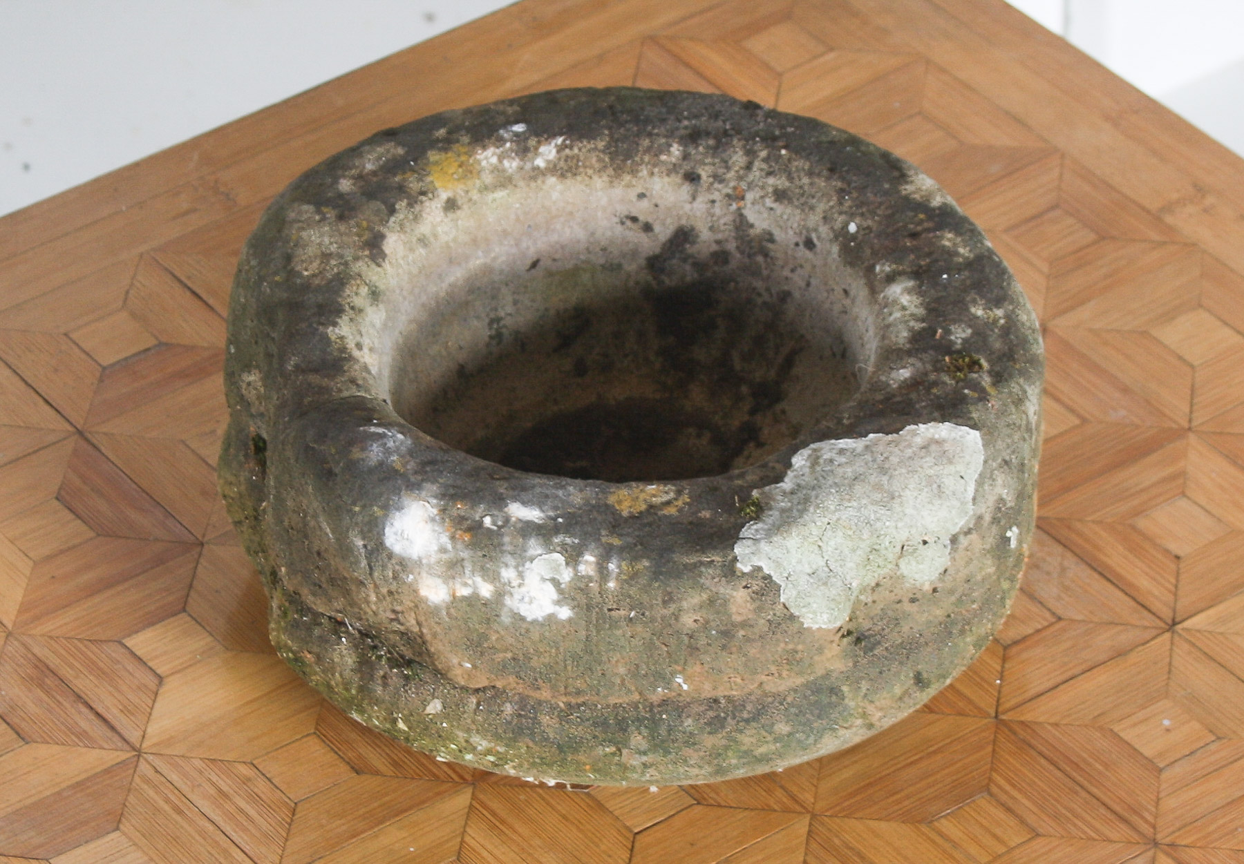 Primitive Wabi-Sabi Antique Carved Sandstone 8 Inch Bowl | Bonsai Pot - Image 10