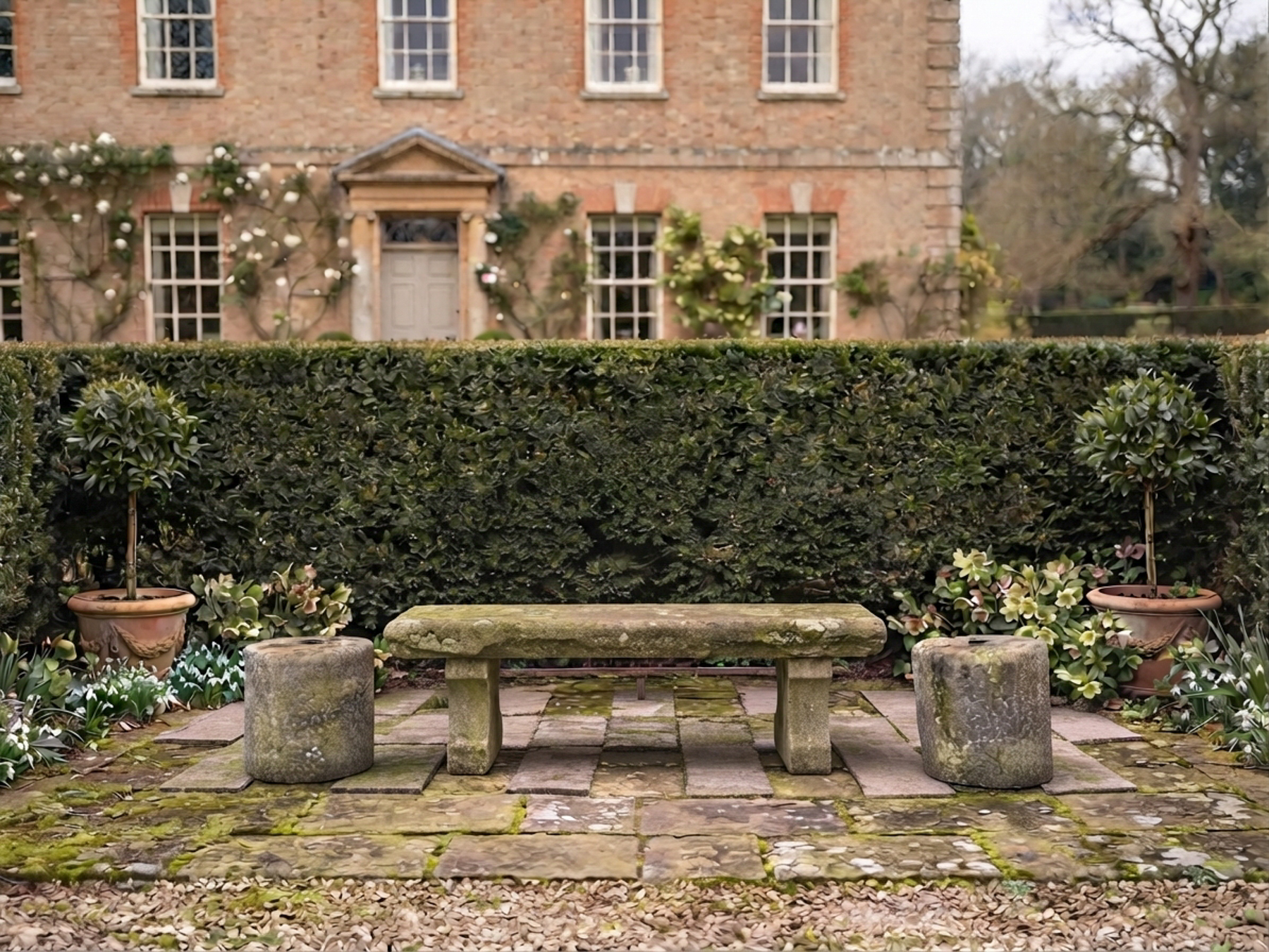 Pair of 19th Century Hand-Carved Stone Pedestal Column Bases | Weathered Garden Architectural Elements - Image 21