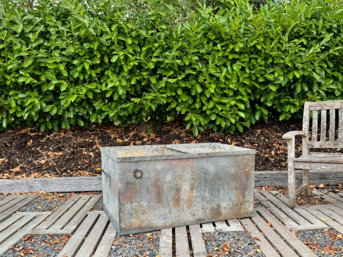 Large Reclaimed Heavy Gauge Rivetted Galvanised Steel Water Tank Planter