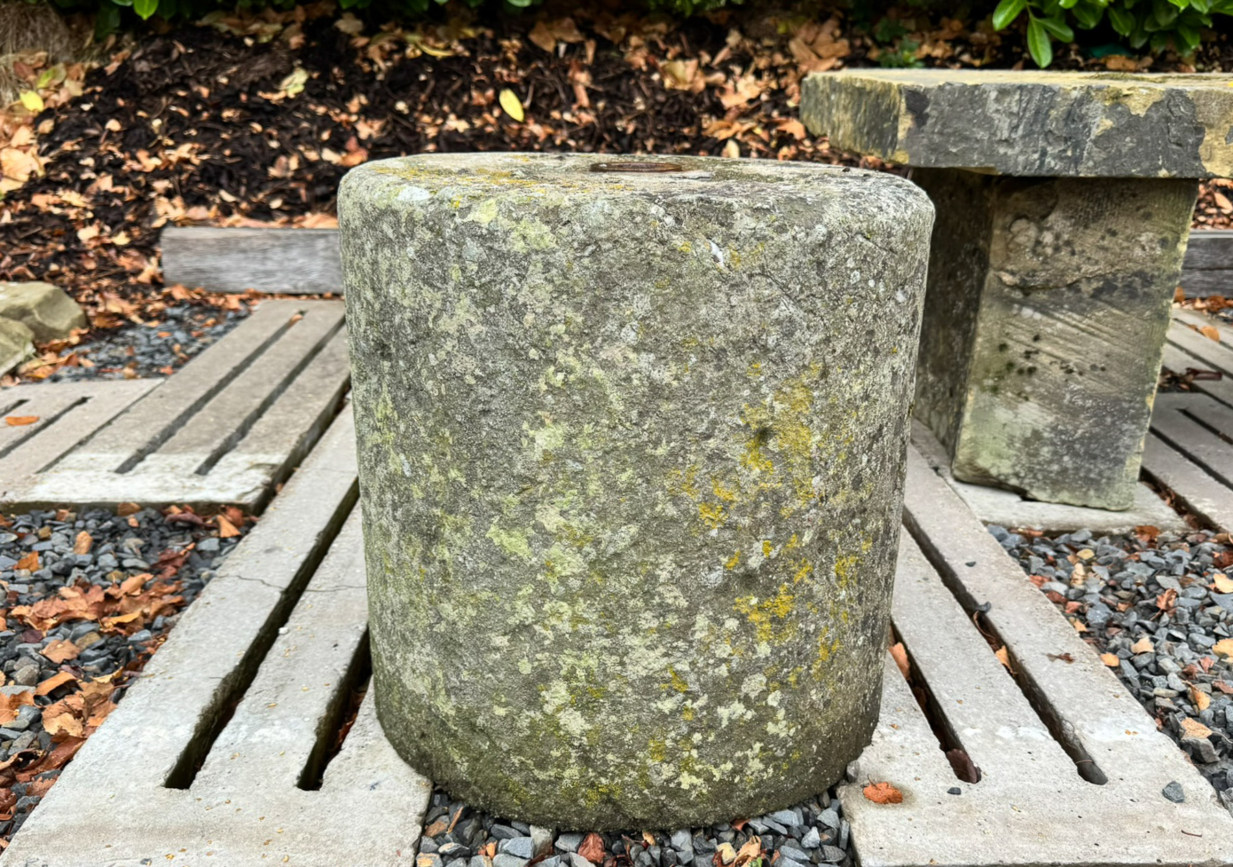 Pair of 19th Century Hand-Carved Stone Pedestal Column Bases | Weathered Garden Architectural Elements - Image 6