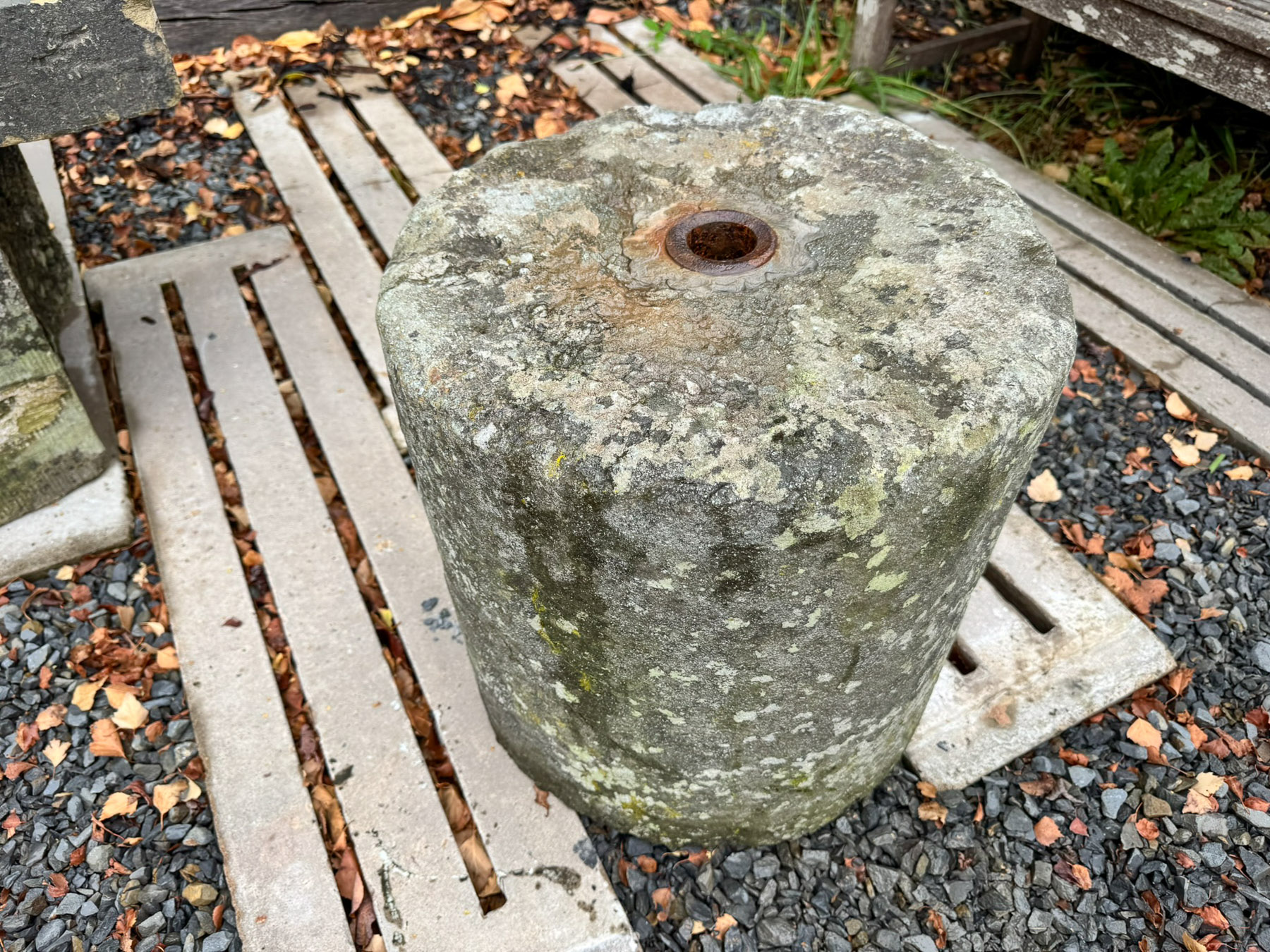 Pair of 19th Century Hand-Carved Stone Pedestal Column Bases | Weathered Garden Architectural Elements - Image 8