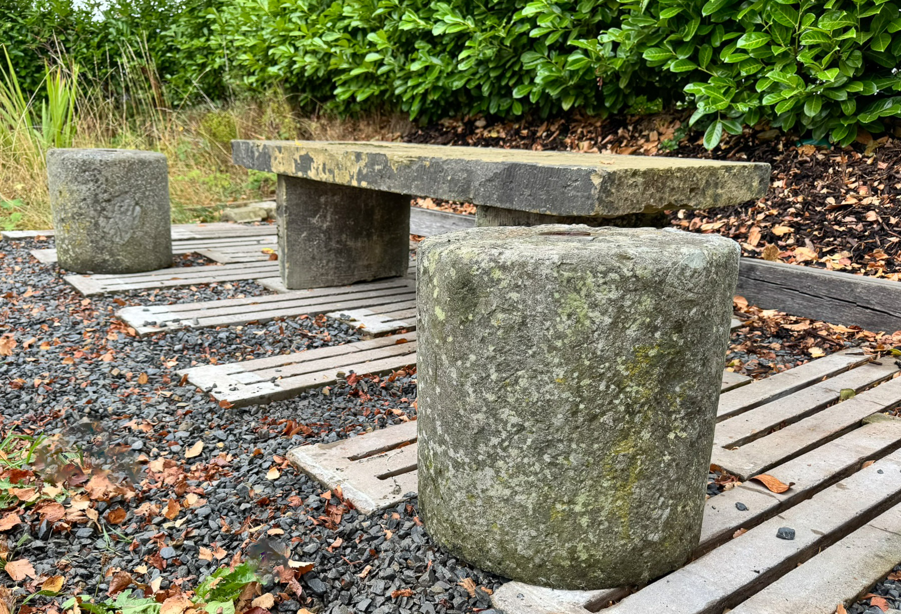 Pair of 19th Century Hand-Carved Stone Pedestal Column Bases | Weathered Garden Architectural Elements - Image 5
