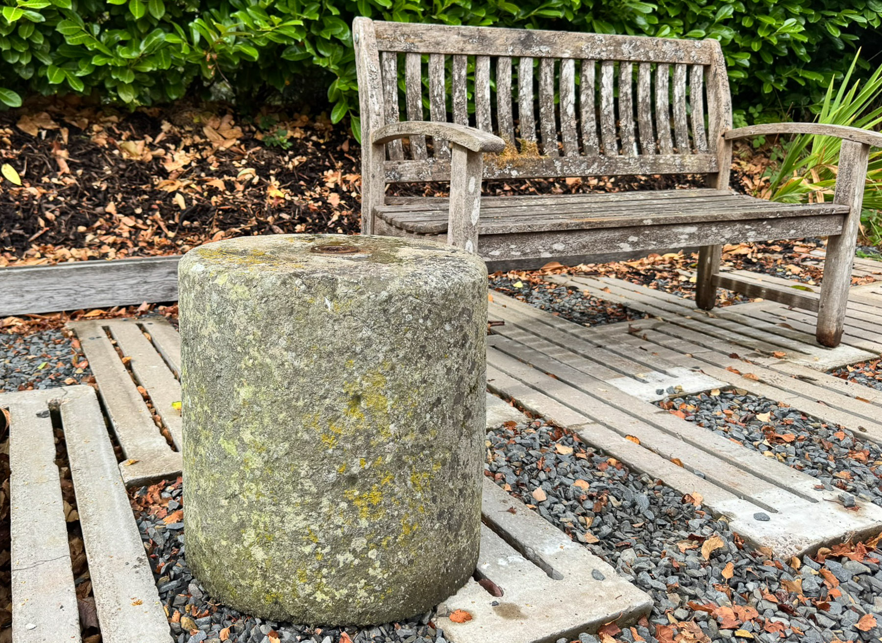 Pair of 19th Century Hand-Carved Stone Pedestal Column Bases | Weathered Garden Architectural Elements - Image 16