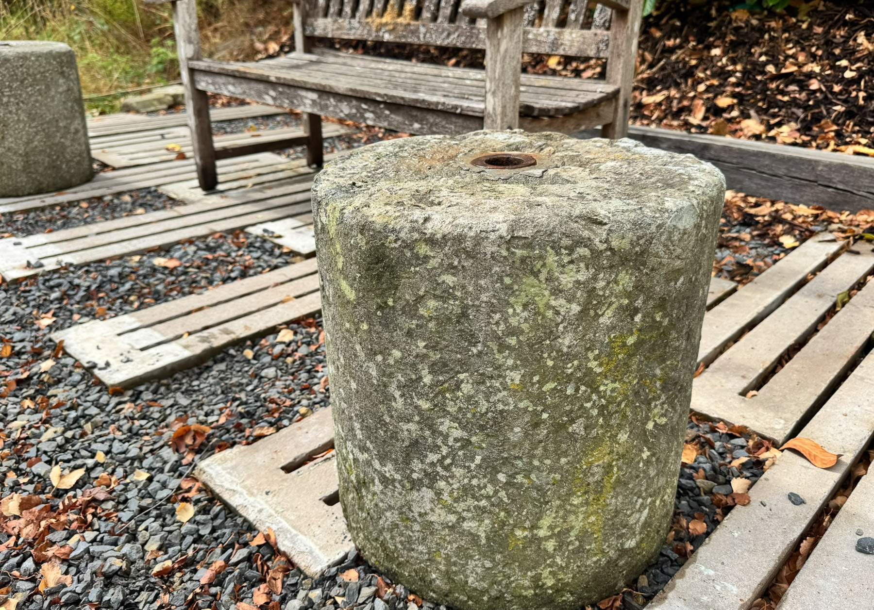 Pair of 19th Century Hand-Carved Stone Pedestal Column Bases | Weathered Garden Architectural Elements - Image 17