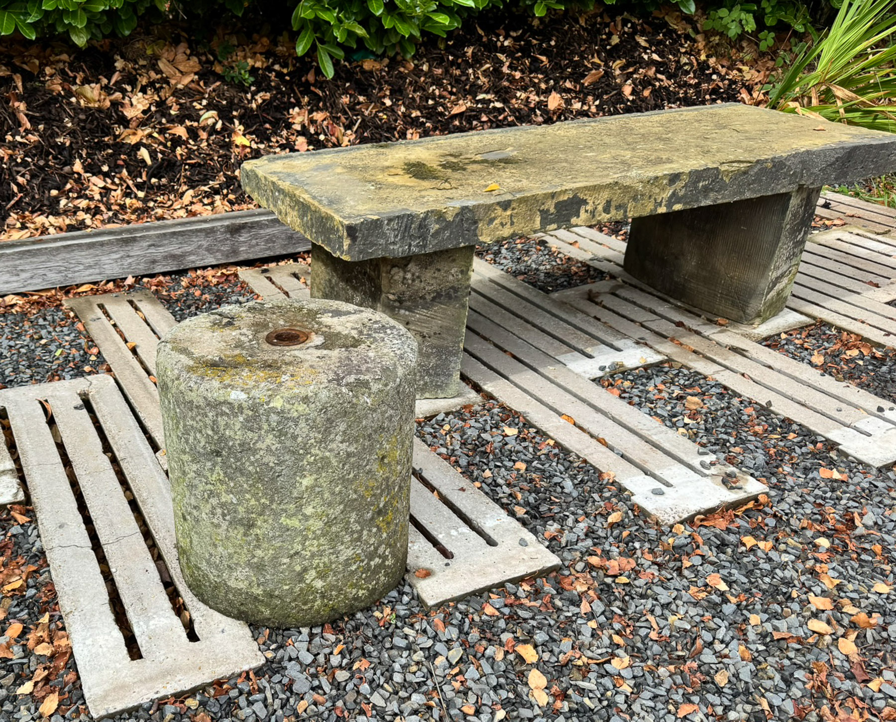 Pair of 19th Century Hand-Carved Stone Pedestal Column Bases | Weathered Garden Architectural Elements - Image 3