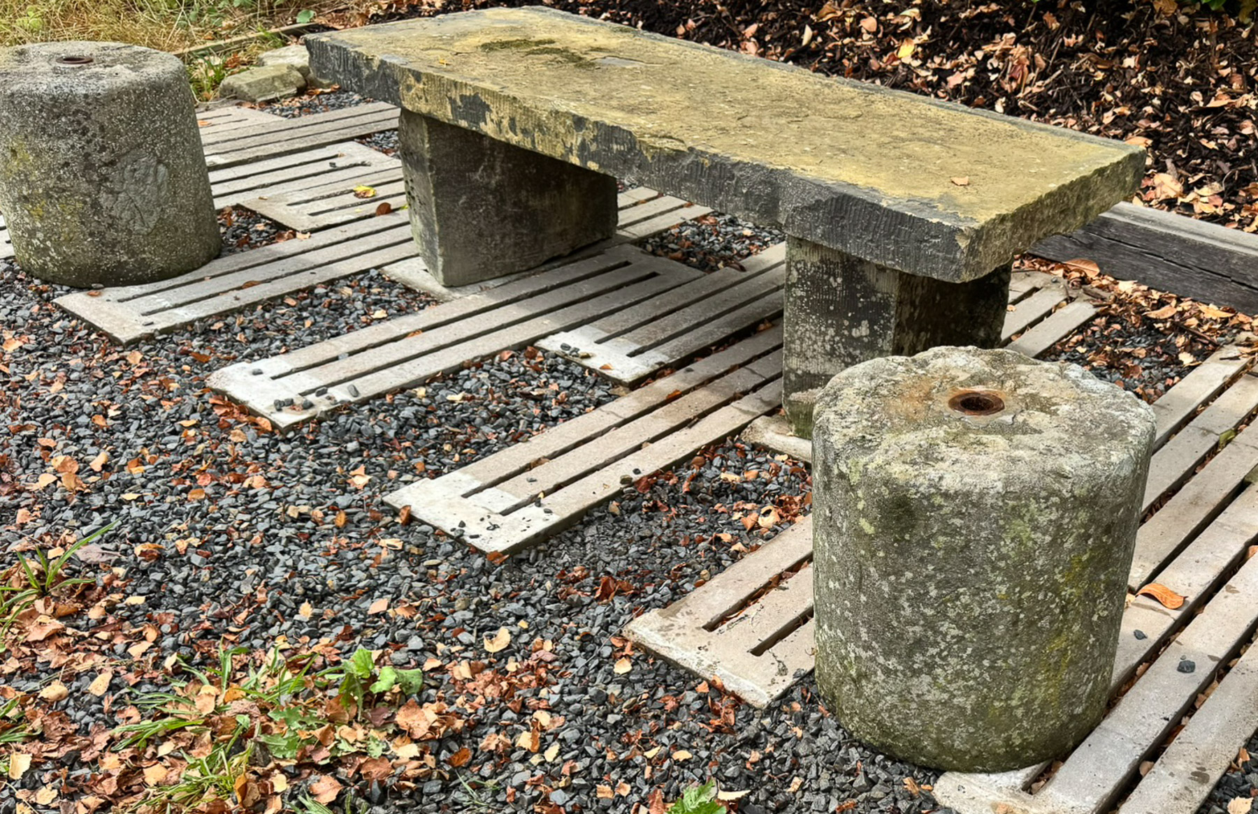 Pair of 19th Century Hand-Carved Stone Pedestal Column Bases | Weathered Garden Architectural Elements - Image 4