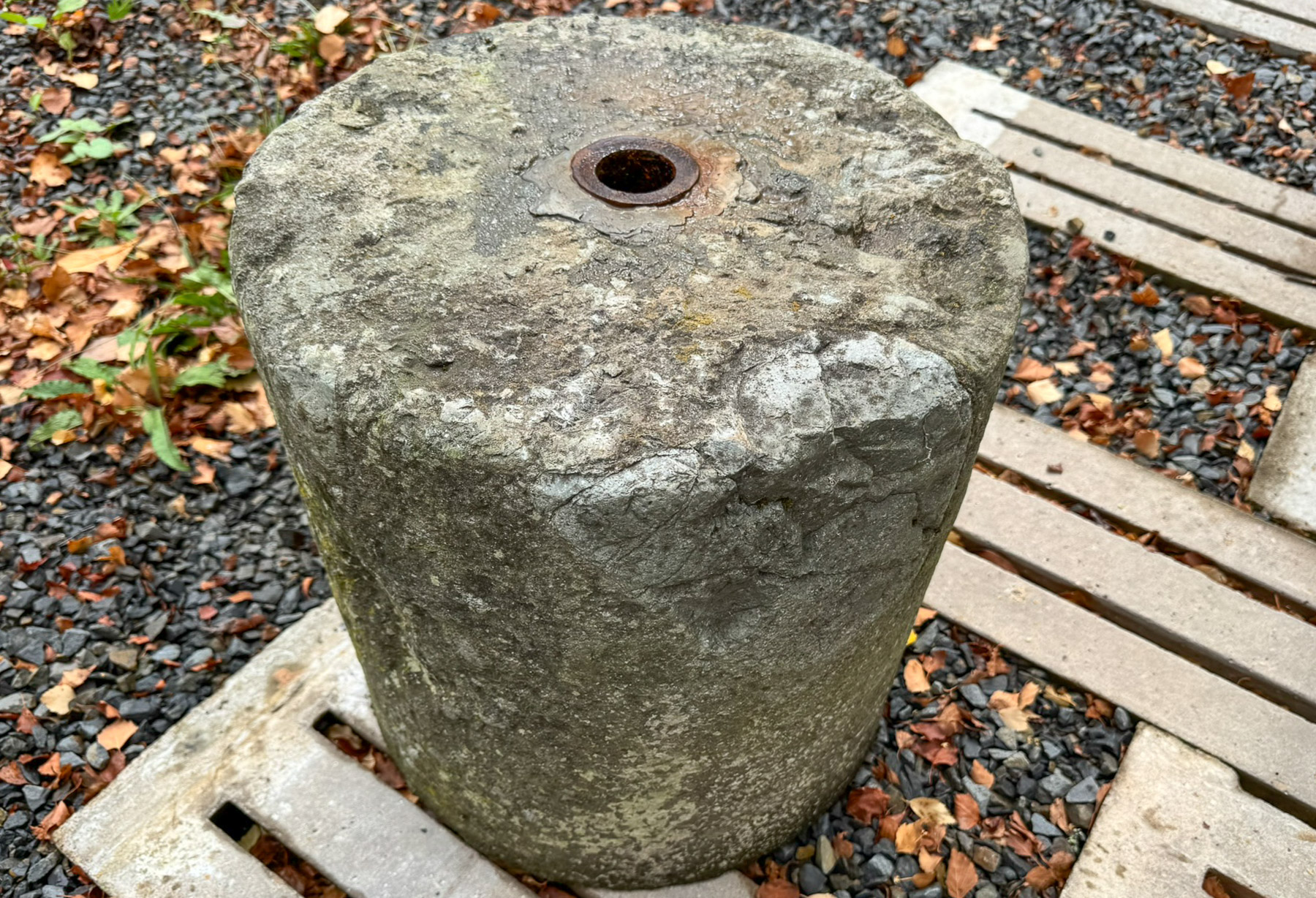 Pair of 19th Century Hand-Carved Stone Pedestal Column Bases | Weathered Garden Architectural Elements - Image 11